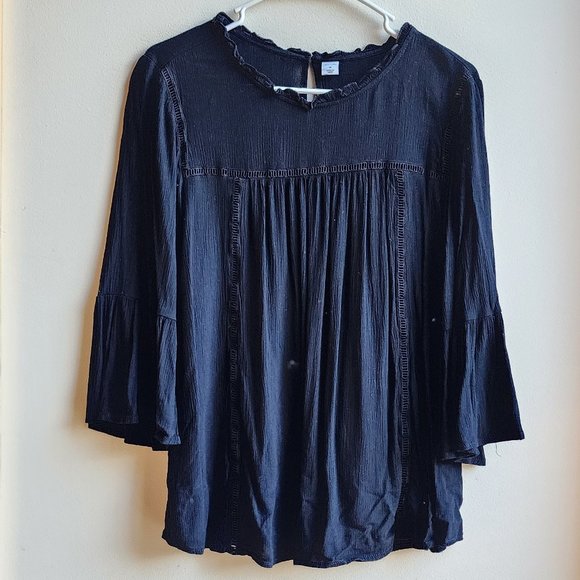 Old Navy Black Peasant Jersey Size Medium - Picture 6 of 13